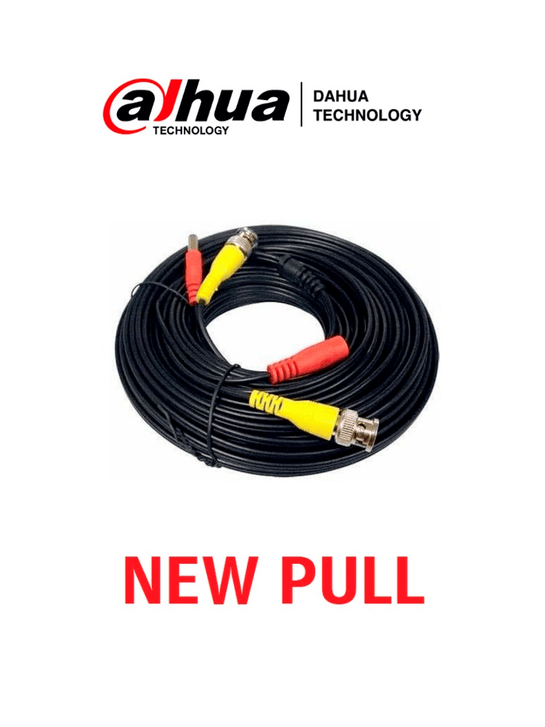 DAHUA CABLEKIT - Cable Siames de 20 Metros Con conectores para Camaras/ Conector BNC y de Energía/ New Pull Sin Caja #NEWP