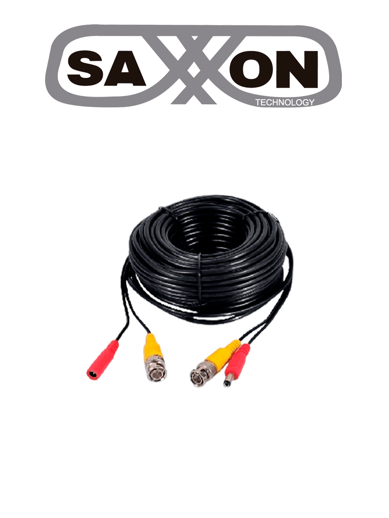 [SX-WB30] SAXXON SXWB30 - Cable Coaxial Armado / Siamés / Conector BNC RG59 + Conector de Energía / 30 Metros / Para Cámaras 4K / 100% Cobre / Uso interior /#TVCSAX
