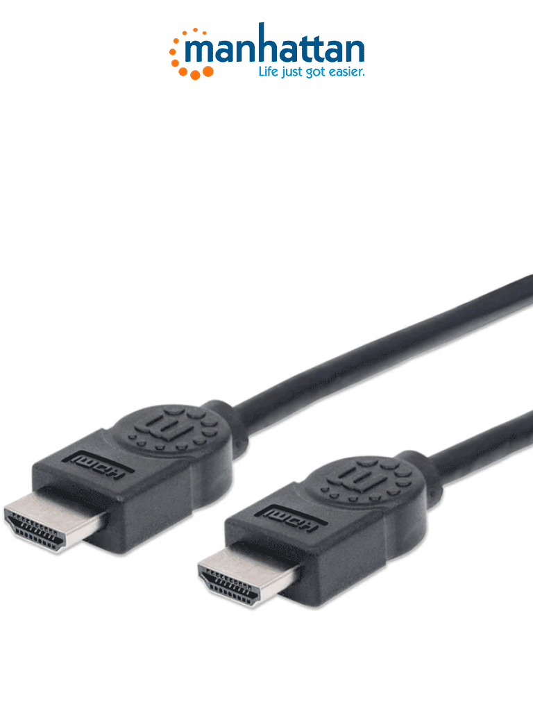 [306119] MANHATTAN 306119- Cable HDMI de Alta Velocidad de 1.8 Metros/ Resolución 4k@30Hz/ Soporta 3D/ HDMI Macho a Macho/ Soporta Canal de Retorno de Audio (ARC)/ Blindado para Reducir Interferencia/