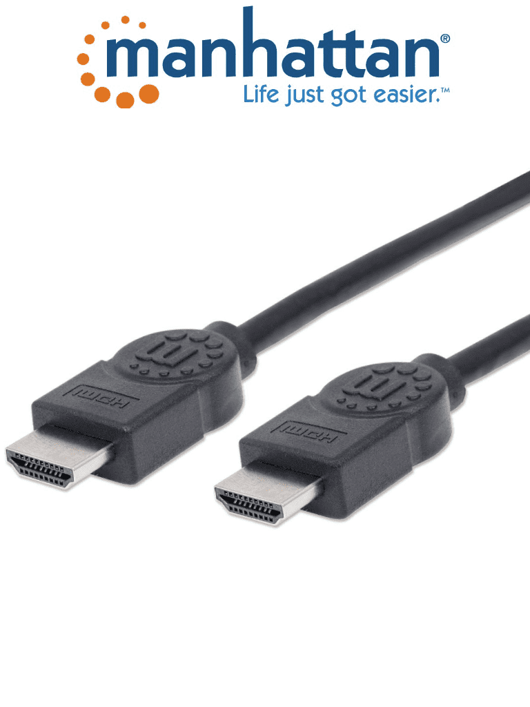 [323239] MANHATTAN 323239- Cable HDMI de Alta Velocidad de 5 Metros/ Resolución 4k@30Hz/ Soprota 3D/ HDMI Macho a Macho/ Soporta Canal de Retorno de Audio (ARC)/ Blindado para Reducir Interferencia/
