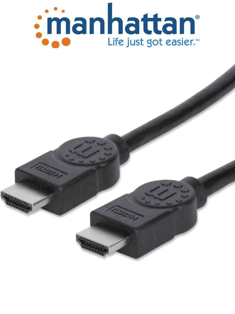 MANHATTAN 323246 - Cable HDMI de Alta Velocidad de 10 Metros/ Resolución 4k@30Hz/ Soporta 3D y Canal de Ethernet de 100 Mbps/ HDMI Macho a Macho/ Soporta Canal de Retorno de Audio (ARC)/ Blindado para Reducir Interferencia/ #MCI2