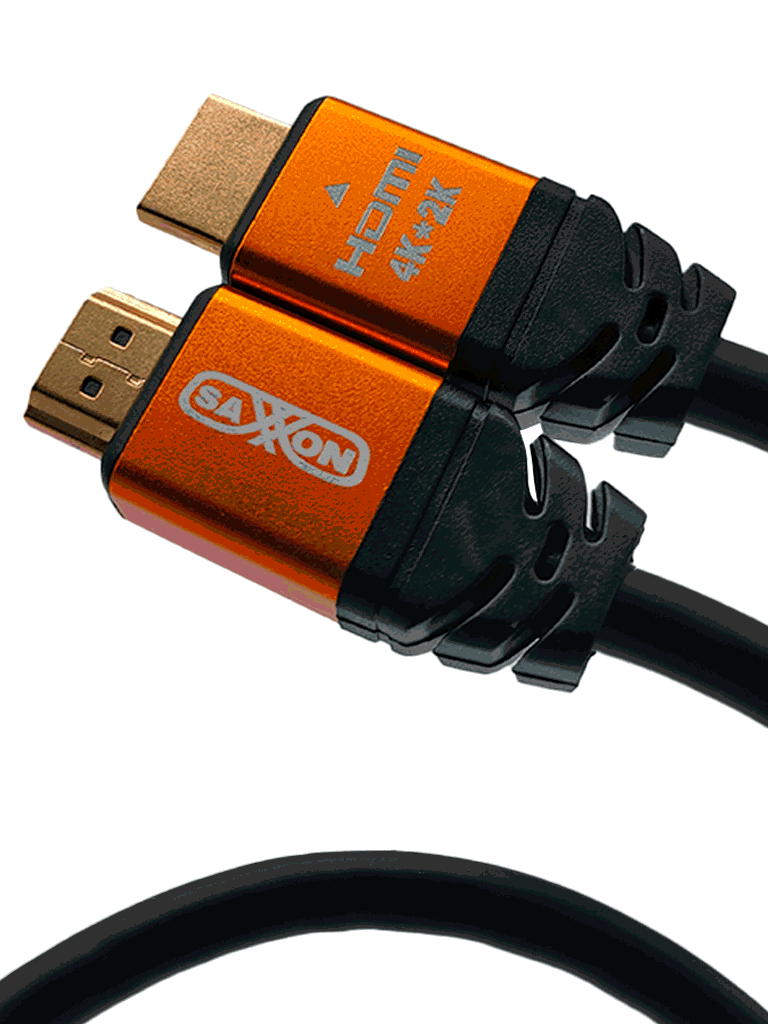 [SX-05HD-C] SAXXON SX-05HD-C - Cable HDMI de 0,5 metros de alta velocidad / Versión 2.0 / Resolución 4K / Canal de retorno de audio (ARC) / Video 3D / Blindado para reducir interferencias / Chapado en oro / Alta resistencia y durabilidad.