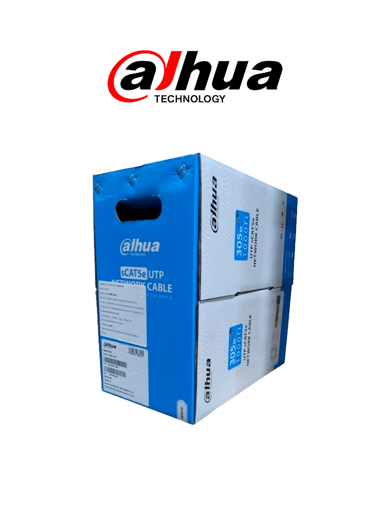 [DH-PFM920I-5EUN] DAHUA DH-PFM920I-5EUN - Bobina de cable UTP blanco, 100% cobre, categoría 5e, 305 metros. Ideal para video y redes, cumple con CPR Eca y es compatible con alimentación PoE para un rendimiento óptimo. #ACONG