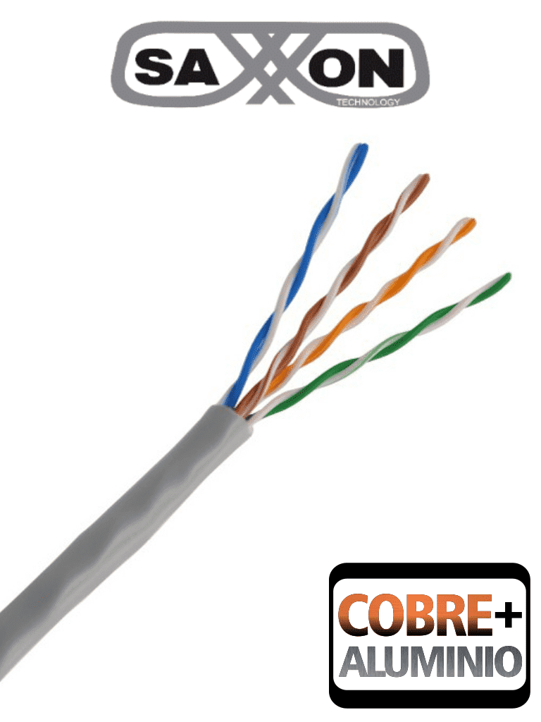 [OUTP5ECCA305G] SAXXON OUTP5ECCA305G - Bobina de Cable UTP Cat5e/ 305 Metros/ CCA/ Color Gris/ Uso Interior/ Cert ISO9001/ UL 444/ RoSH/ ANSI/ TIA/ EI-568B