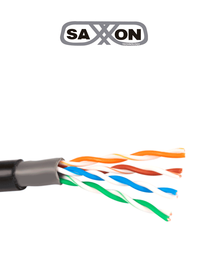 [OUTP5ECCAEXT] SAXXON OUTP5ECCAEXT - Cable UTP CCA, categoría 5E, color negro, 305 metros para exterior, con 4 pares y doble forro