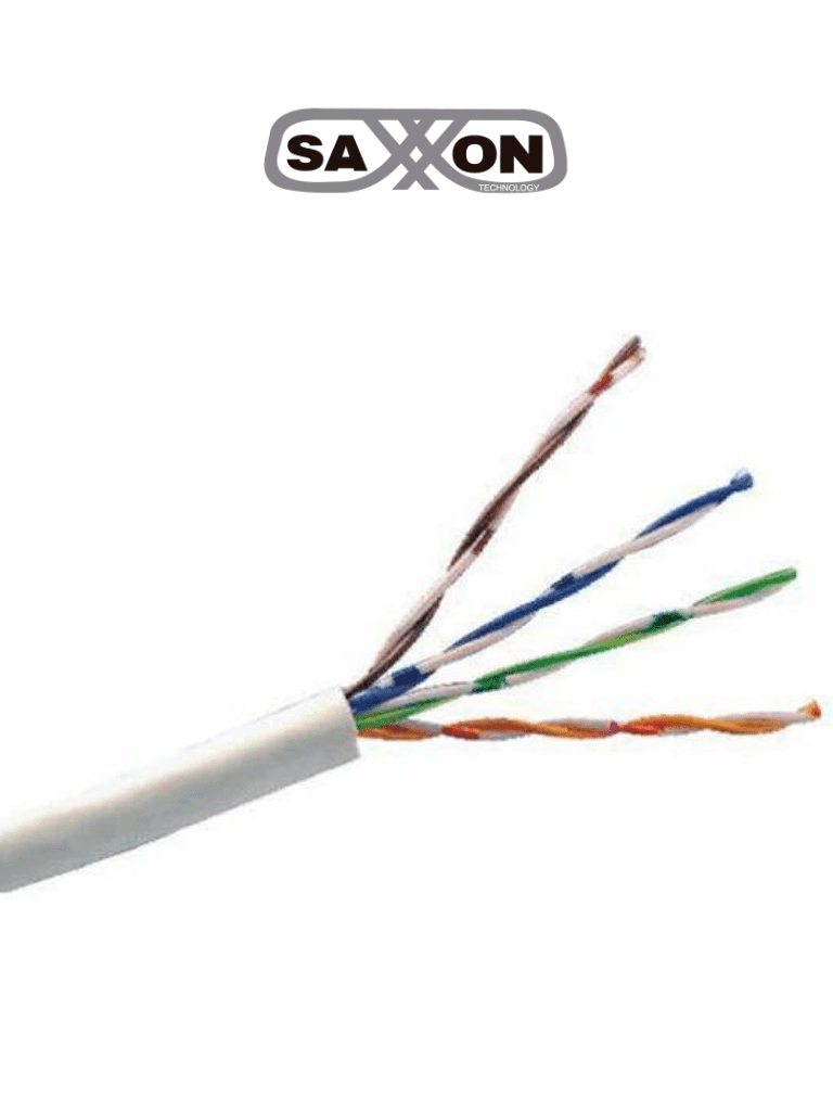 [OUTP5ECOP305BC] SAXXON OUTP5ECOP305BC - Bobina de Cable UTP Cat5e 100% Cobre/ 305 Metros/ Bobinado REELEX/ Color Blanco/ Uso Interior/ 4 Pares/ Soporta Pruebas de Rendimiento/ Ideal para Cableado de Redes y Video/