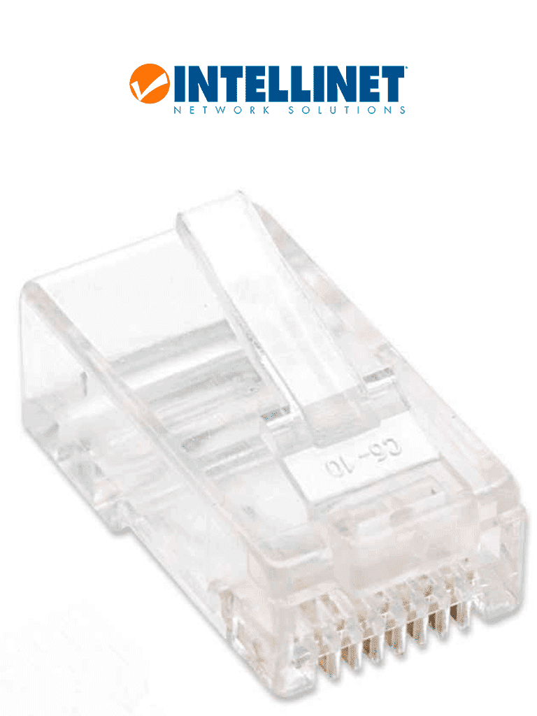 [790055] INTELLINET 790055 - Paquete de 100 conectores modulares Cat5e RJ45 / UTP, 2 pines, para cable trenzado, 100 clavijas en bote