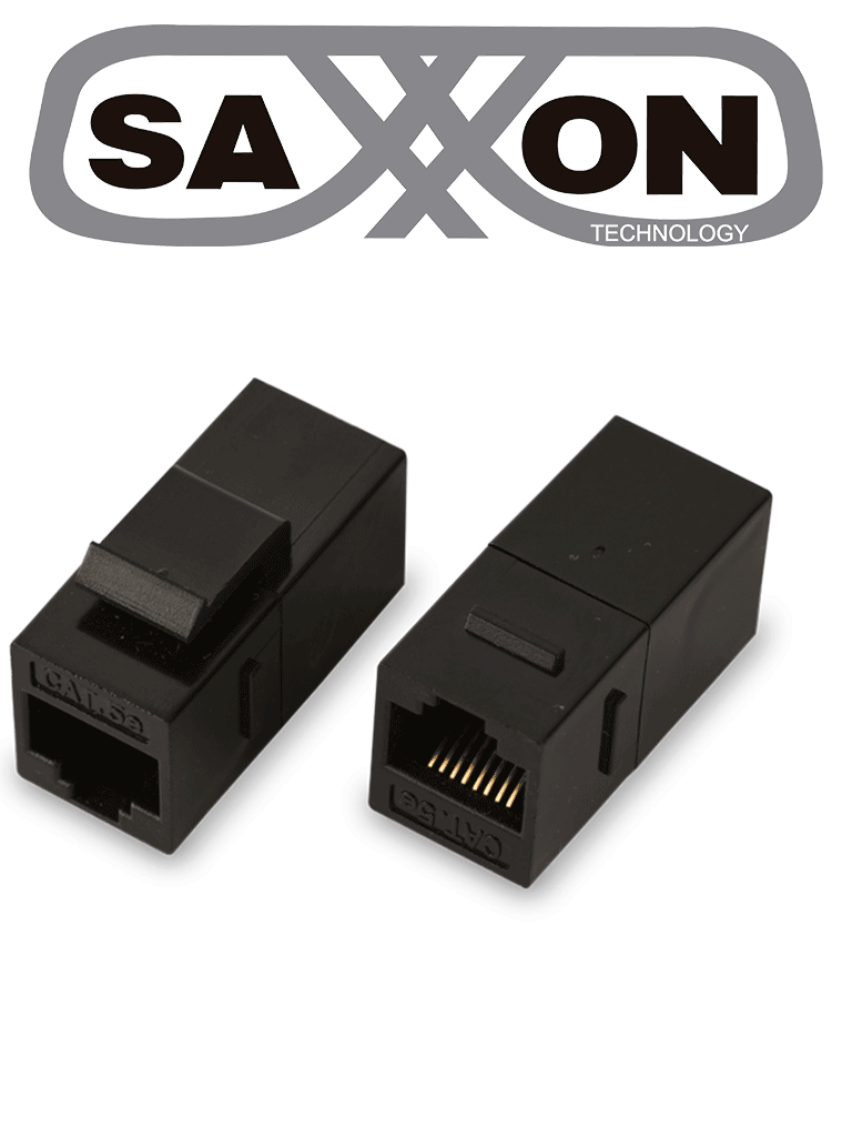 [M225] SAXXON M225 - Cople RJ45 / RJ45 Hembra a RJ45 hembra / CAT 5E / Color negro
