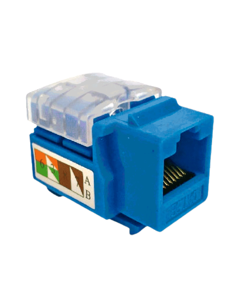 [M265-C5BLUE] SAXXON M265C5B - Modulo jack keystone RJ45 / 8 Hilos / CAT 5E / Compatible con calibres AWG 22-26 / Color azul