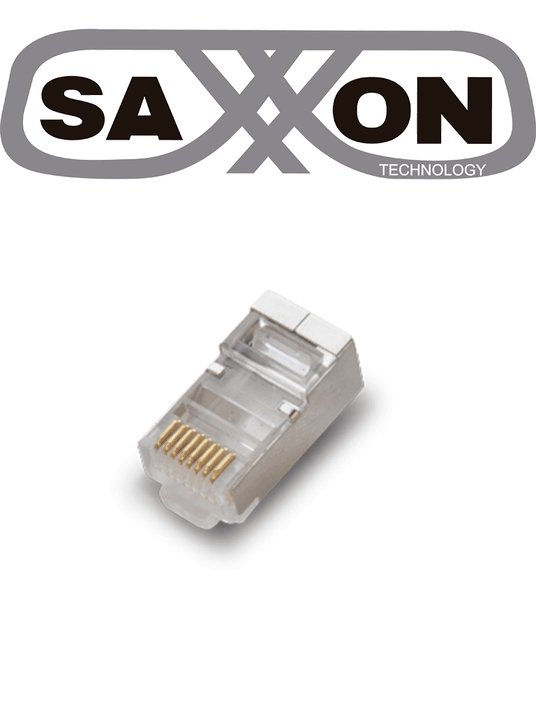 [S901B] SAXXON S901B - Conector plug RJ45 para cable UTP/FTP /CAT 5E / Blindado / Paquete 100 piezas #TWCAB