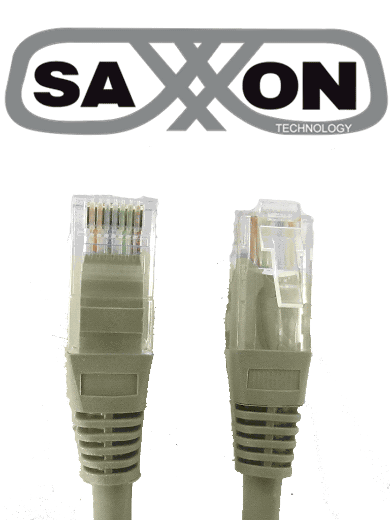 SAXXON P5E1UG - Cable patch cord UTP 1 metro / CAT 5E / Color gris