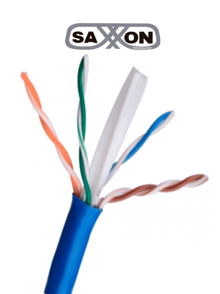 [OUTP6CCA305AZ3] SAXXON OUTP6CCA305AZ3 - Cable UTP CCA / Categoria 6 / Color azul obscuro / Interior / 305 Mts / Redes / Video / 4 Pares