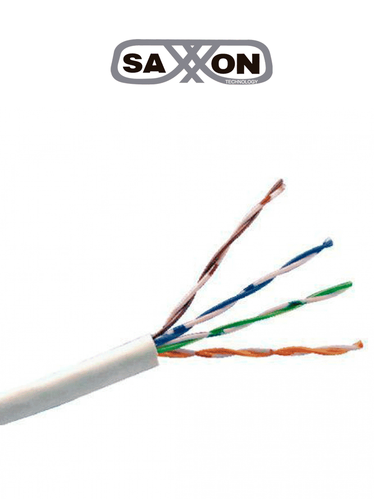 [OUTP6CCA305BC] SAXXON OUTP6CCA305BC - Cable UTP CCA / Categoria 6 / Color blanco / Interior / 305 Mts / Redes / Video / 4 Pares