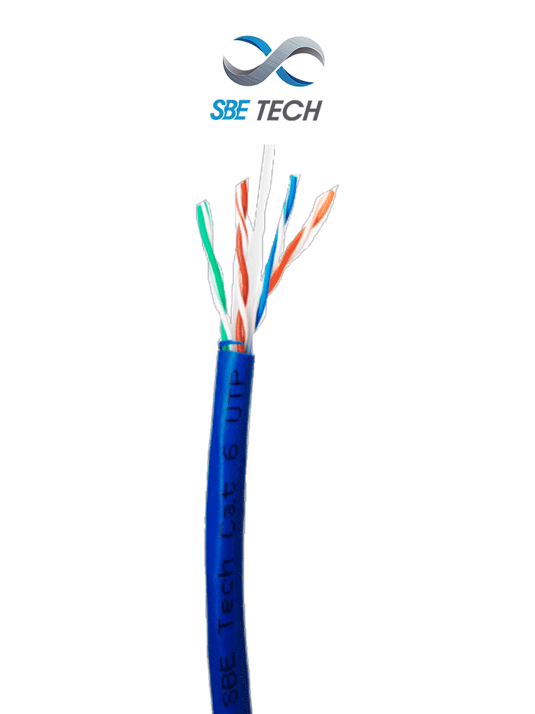 [SBE-UTPC6UCERT-BL-NP] SBE TECH SBE-UTPC6UCERT-BL-NP - CABLE UTP CAT6/ 100% COBRE/CAJA 305 METROS/ COLOR AZUL/ 23 AWG/ SEPARADOR CENTRAL/