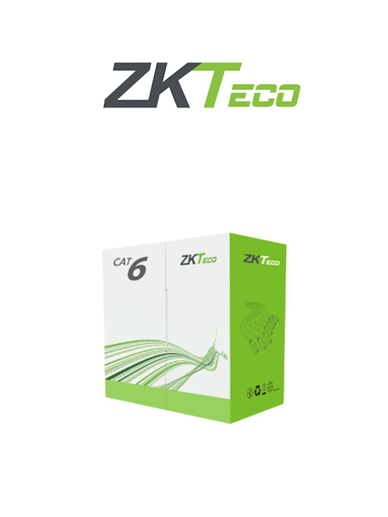 [XL600-CPR-A] ZKTECO XL600CPRA - Bobina de Cable UTP CAT 6 , 100% Cobre, 305 Metros , 23 AWG , Uso Interior , Cubierta Retardante de Flama Certificada , Voz , Datos ,Video Alta Definición , Color Blanco #HD1