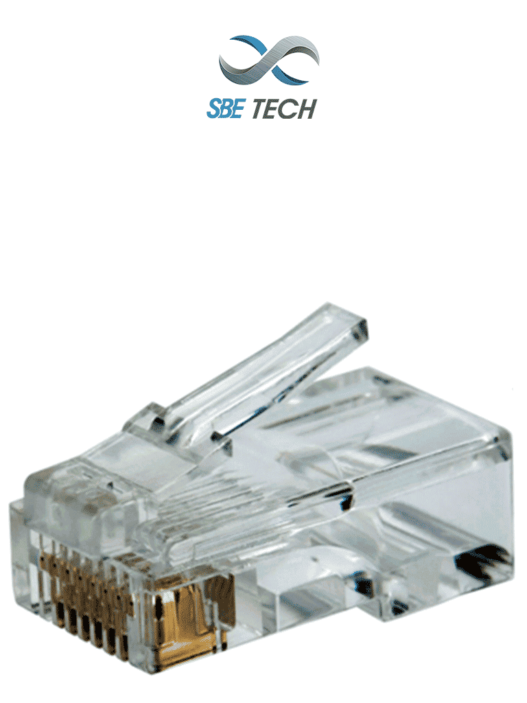 [SBE-PLUGRJ45C6] SBE TECH PLUGRJ45C6 - Conector plug RJ45 para cable UTP CAT 6 con recubrimiento de oro de 50 micras, paquete de 50 piezas