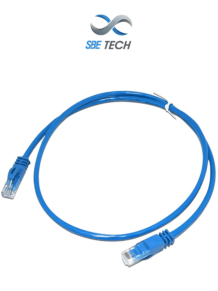 SBE TECH SBE-PCC6U2.0M-BL - Cable de parcheo Cat 6, color azul, de 2 metros con bota inyectada y moldeada