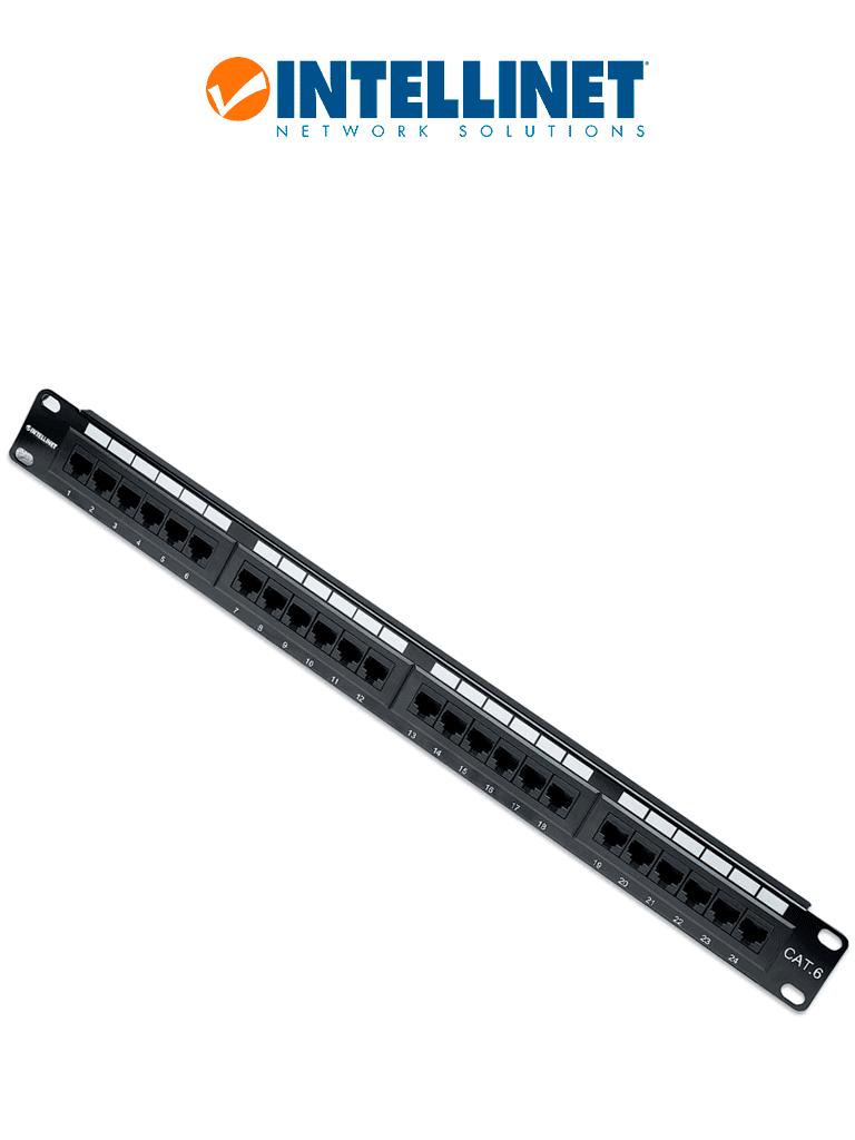INTELLINET 520959 - Panel de parcheo Cat6 de 24 puertos, UTP, 1UR.