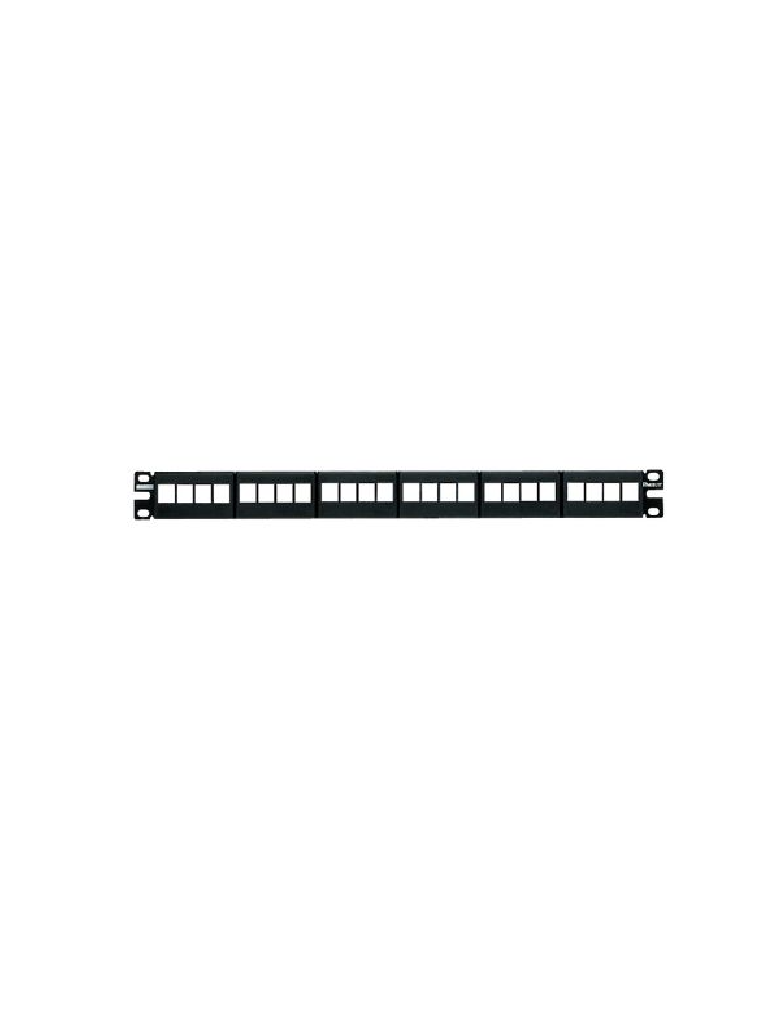 [NKFP24Y] PANDUIT NKFP24Y - Panel de Parcheo NetKey™ Keystone, 24 puertos, 1 RU / Negro / Hasta 24 módulos Keystone para aplicaciones no blindadas / Panel descargado o vacío