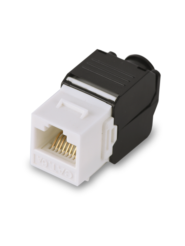 [M242-C6A] SAXXON M242C6A - Modulo jack keystone RJ45 / Armado sin herramienta / 8 Hilos / CAT 6A / Compatible con calibres AWG 22-26 / Color blanco