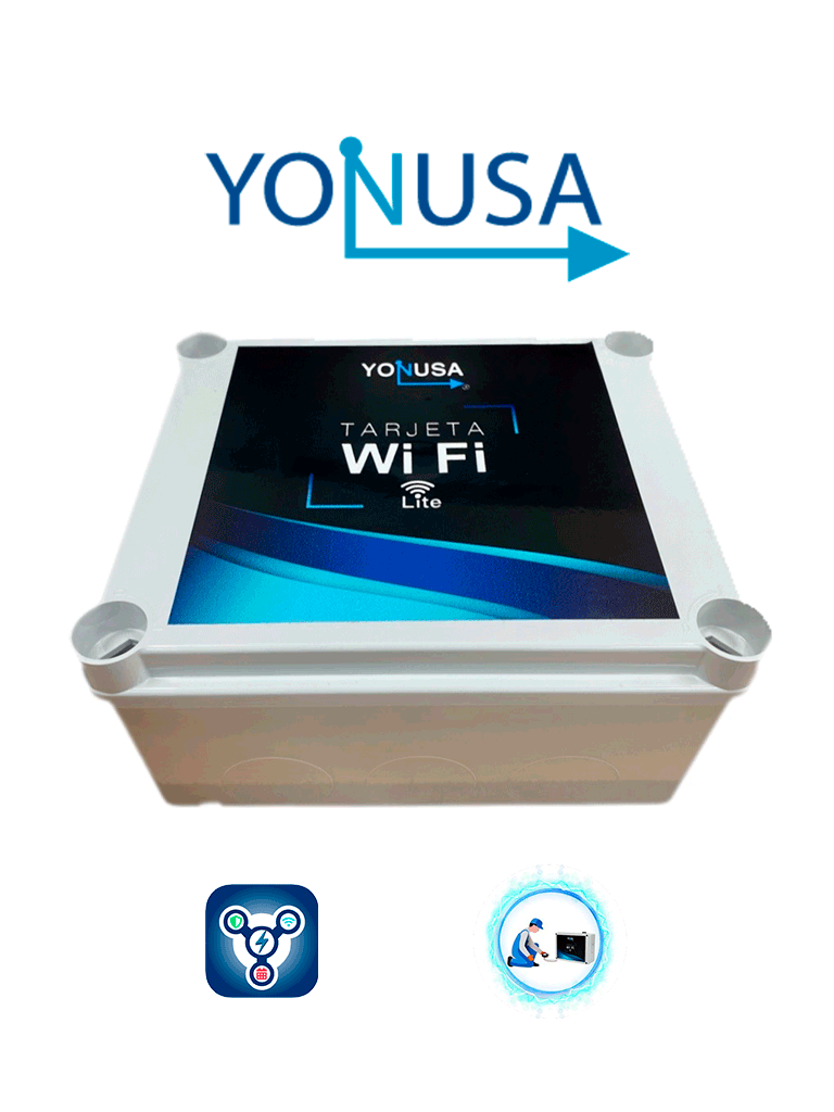 YONUSA MWFLITE - Módulo Wifi Lite compatible con energizadores NG Modular, NG Convencional, Alta Frecuencia Anti Plantas y Doble Zona, Uso con aplicación gratuita Yonusa Plus compatible con sistemas iOS y Android para notificaciones de eventos. #YN