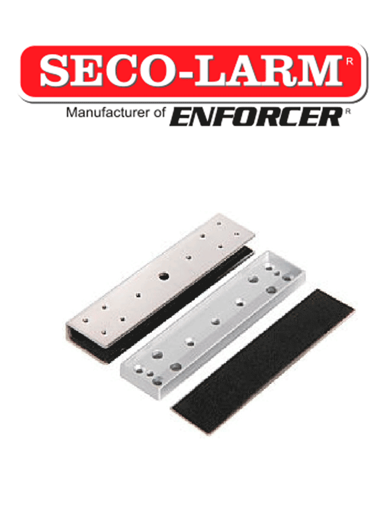 [E-941S-600/UQ] Seco-Larm E941S600UQ- Soporte tipo "U" para puerta de vidrio compatible electroiman Seco Larm de 600 lb