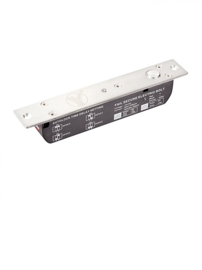 YLI YB700ALED - Cerradura eléctrica de Perno con indicador led, de uso rudo para control de acceso , cuenta retardo de tiempo de 3,6 y 9 segundos con hasta 2000 Kg de fuerza de sujeción #HD5