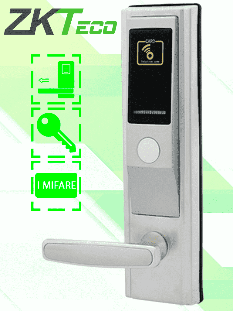 ZKTECO LH3600L - Cerradura Izquierda para Hotel con Tecnología Mifare 13.56 MHz, Compatible con Puertas de 35 a 55 mm de Grosor, Estándar Americano, con 5 Pestillos de Seguridad #MCI2