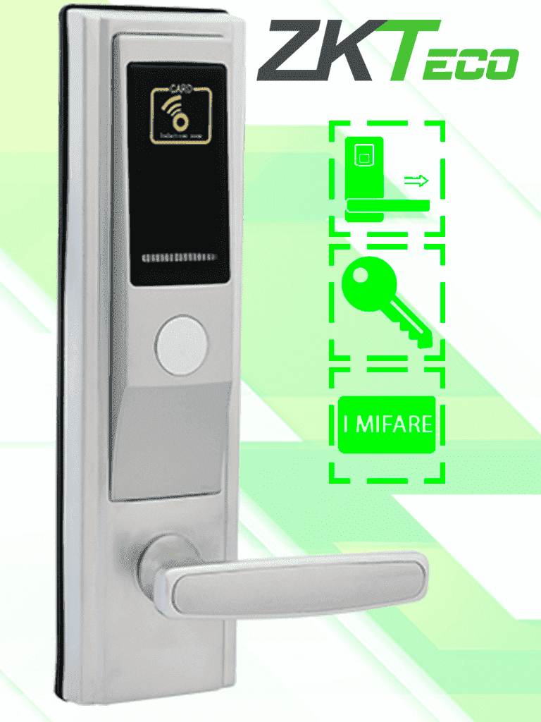 ZKTECO LH3600R - Cerradura Derecha para Hotel con Tecnología Mifare 13.56 MHz, Compatible con Puertas de 35 a 55 mm de Grosor, Estándar Americano, con 5 Pestillos de Seguridad #MCI2