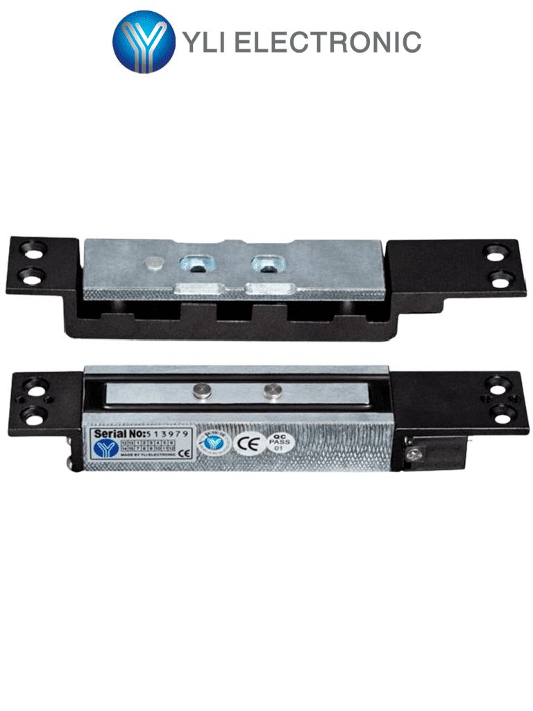 YLI YM2400SL - Cerradura Magnética 1000 Kg (2200Lbs) de Fuerza de Sujeción, Indicador LED, Retardo de Tiempo Ajustable y Voltaje Dual 12V #YL1