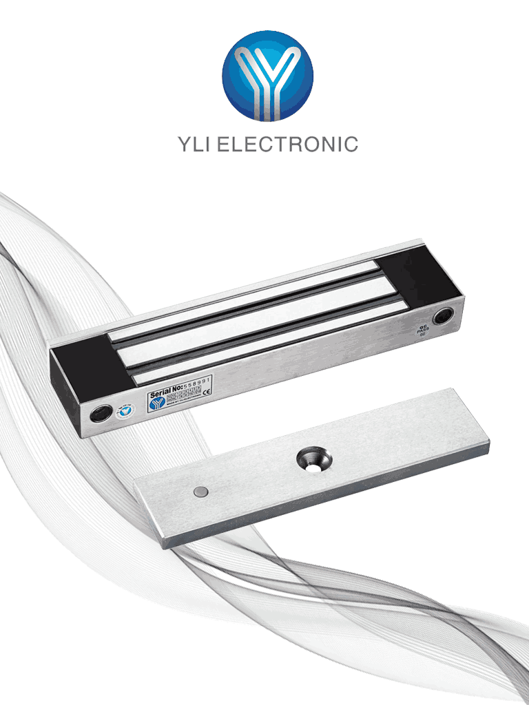 [YM-350W-S] YLI YM350WS - Cerradura Magnética para Control de Acceso / Fuerza de Sujeción de 350 kg (800 lb) / Para puertas de madera, vidrio y metálicas / IP68 para uso exterior e interior