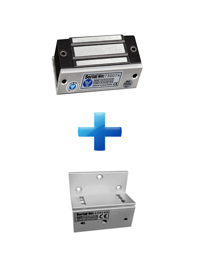 [YM60ZPACK] YLI YM60ZPACK Paquete de Cerradura Magnética YM60 60Kg (120LB) incluye Soporte de Fijación tipo Z