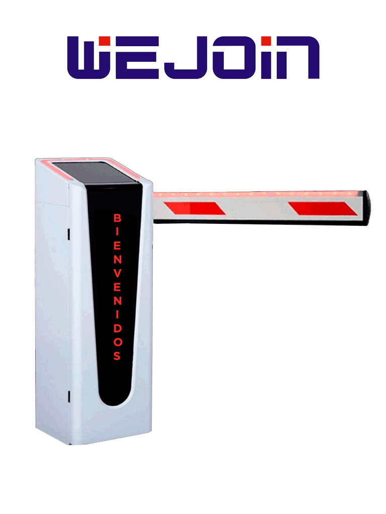 [WJCB202VF-HL24D] WEJOIN WJCB202VFHL24D - Barrera Vehicular Izquierda Con Led y Display para Texto Configurable / Motor 24 VDC / Alto flujo / Brazo Rectangular de 4 Metros / Velocidad 2 Segundos / Dirección Ajustable