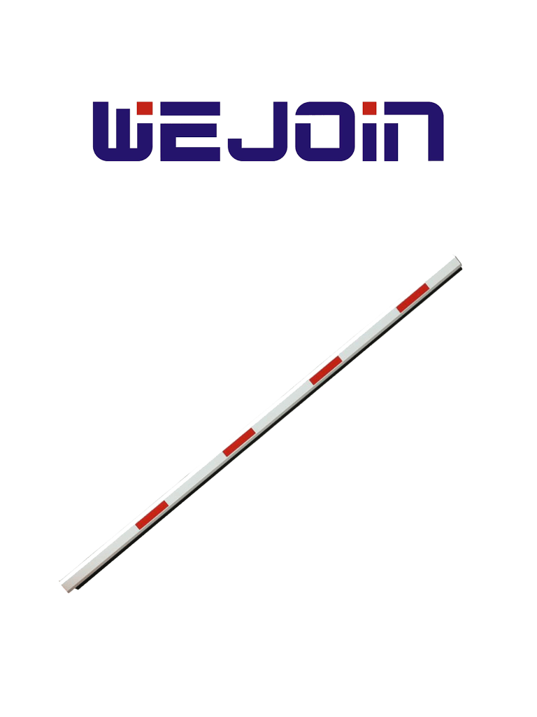 WEJOIN WJSSBM3 - Brazo Recto Octagonal de 3 metros / Franjas Reflejantes / Con Caucho Inferior / Sistema de Brazo Oscilante