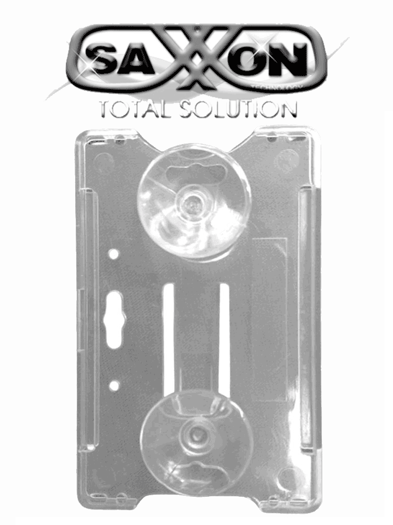 SAXXON ASCBCT2 - Porta Tarjeta de Plástico Transparente / Compatible con Tarjetas o TAG SAXXON de PVC