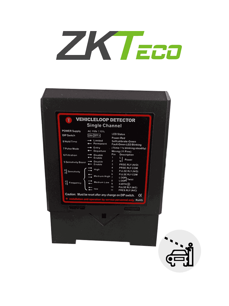 [LD01] ZKTECO ZF24 - Sensor de Masa de un Carril / 24VDC/AC / Salida NO NC COM /Compatible con Barrera WEJOIN y ZKTECO