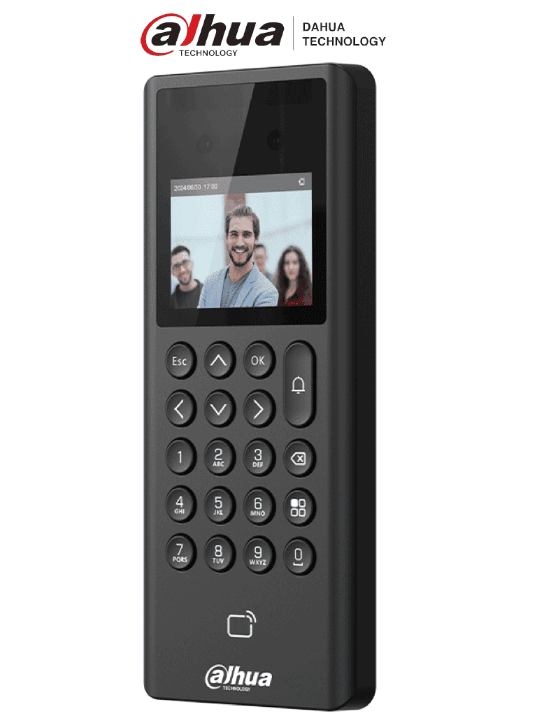 DAHUA ASI3203E - Control de Acceso y Asistencia con Reconocimiento Facial / Pantalla de 2.4" / 1,000 Rostros / 1,000 Usuarios / 1,000 Contraseñas / 3,000 tarjetas Mifare / Admite 50 administradores / 100,000 registros / Salida 12v 1A #BFCT