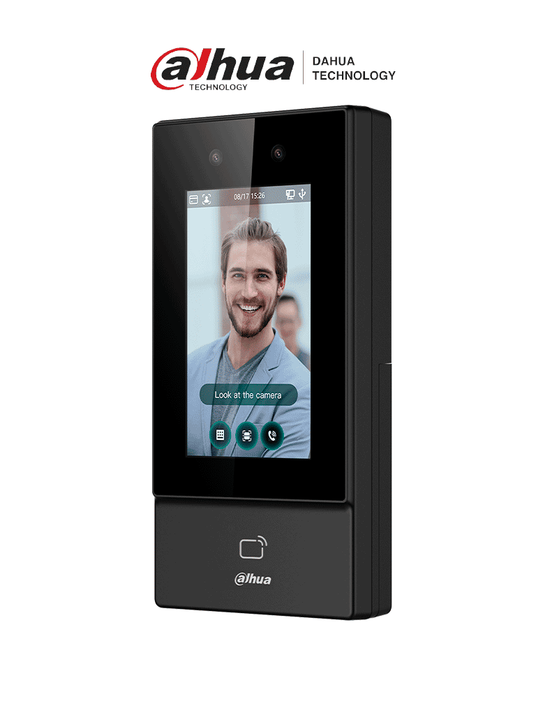 [DHI-ASI6213S-D] DAHUA ASI6213S-D - Control de Acceso para Exterior con Reconocimiento Facial, pantalla táctil de 4.3", soporta 6000 usuarios, rostros y contraseñas, 10,000 tarjetas ID 125 KHz, 50 administradores, 300,000 registros. Comunicación TCP/IP, IP65. #ACCDA