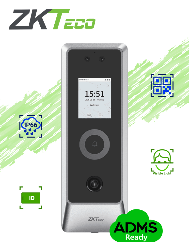 ZKTECO PROMAQR - Control de Acceso Facial / QR / Exterior IP66 / IK07 / 30,000 Rostros / 50,000 Tarjetas 125 Khz #BSEP #VIVA #MCI2