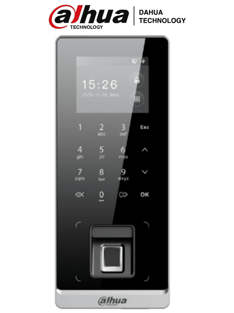 DAHUA ASI2212H-W - Control de Acceso Exterior IP65/ 3,000 Huellas/ 30,000 Tarjetas Mifare y Passwords/ 150,000 Eventos/ Diseño Delgado y Elegante/ Desbloqueo Remoto/ TCP/IP/ AutoRegistro/ P2P/ Funcion de Timbre/ #AAD