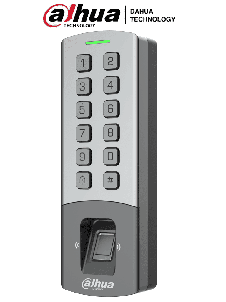 DAHUA DHI-ASI1212M-DW - Control de Acceso Antivandalico Exterior Wi-Fi/ Soporta 10,000 Usuarios, Passwords y Tarjetas ID / 3,000 Huellas / Teclado Mecanico/ RS-485 y Wiegand/ TCP/IP / Alimenta Cerradura 12V / IP65/ IK08/ #LoNuevo #ACO