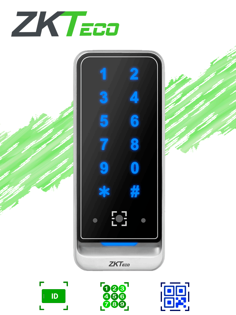ZKTECO QR600VKE - Lector esclavo de tarjetas de proximidad ID 125 Khz / Contraseñas / QR / IP65 / Wiegand / RS485 #VIVA