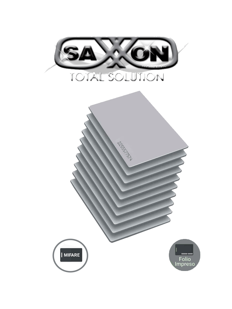 SAXMIFARE - Paquete de 10 Tarjetas de Proximidad Mifare 13.56 Mhz Para Control de Acceso / PVC / Imprimible / 1 KByte / 0.88 mm de Grosor / Folio Impreso #SX1