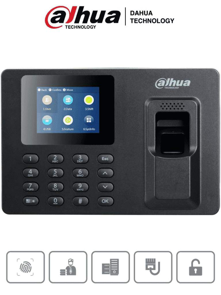 [DHI-ASA1222E-S] DAHUA DHIASA1222ES - Control de Asistencia con Huella Digital, Contraseña, Capacidad 1000 Usuarios, 100,000 Eventos, Comunicación TCP/IP