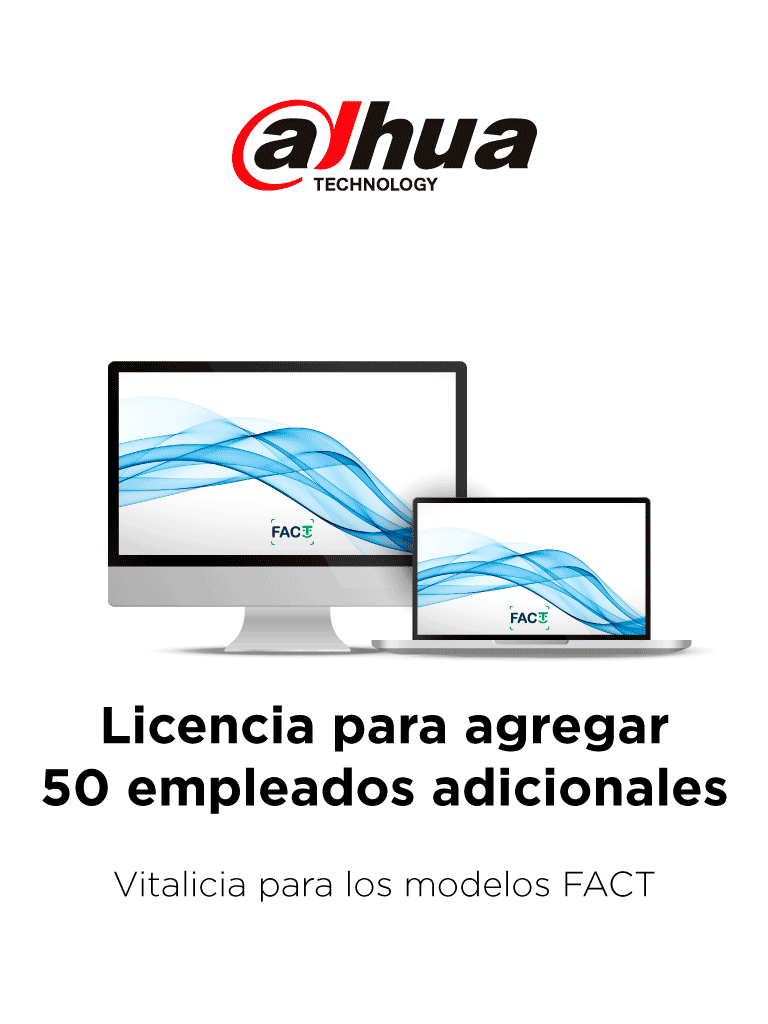 [50empleadosadicionales] DAHUA TITANIUM - Licencia para agregar un bloque de 50 empleados adicionales / Vitalicia para los modelos FACT
