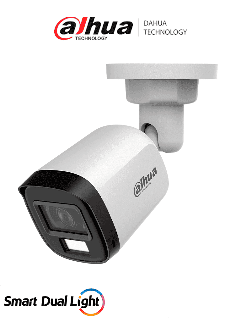 DAHUA DH-HAC-B1A51N-U-IL-A -Cámara Bullet de 5 MP Serie Cooper/ Lente 2.8 mm Apertura Hasta 106°/ Iluminación Dual Inteligente/ Iluminación Hasta 30Mts con IR +20Mts Luz Calida/ Micrófono Incorporado/ Plástico/ Para ExteriorIP67#LoNuevo #OD #CD #OIM #BFCO