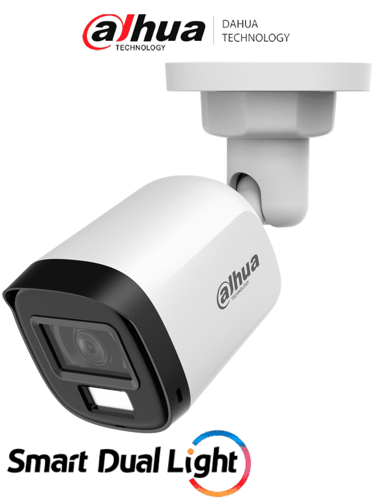 DAHUA HAC-B1A21N-U-IL-A- Cámara Bullet de 2 MP Serie Cooper/ Lente de 2.8 mm Apertura de Hasta 100°/ Iluminación Dual Inteligente 30 Mts IR y 20 Mts Luz Visible/ Micrófono Integrado/ Para Exterior IP67#LoNuevo #OD #CD #OIM