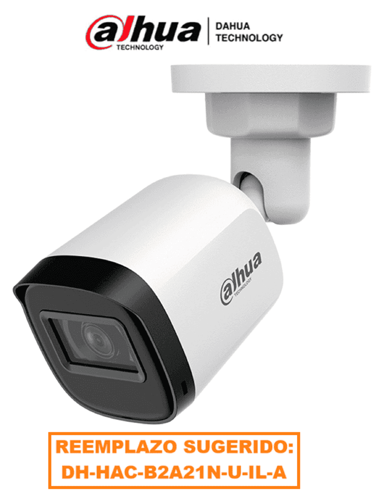 DAHUA HAC-B2A21N-U-0360B - Cámara Bullet de 2 Megapixeles/ 1080p / Lente de 3.6mm/ 80 Grados de Apertura/ Visión Nocturna de 30 mts/ Metálica/ IP67/ Soporta CVI/TVI/AHD/CVBS/ menú OSD para Configuración #OSD #TopDahua #MCI2 #MDM #MCC