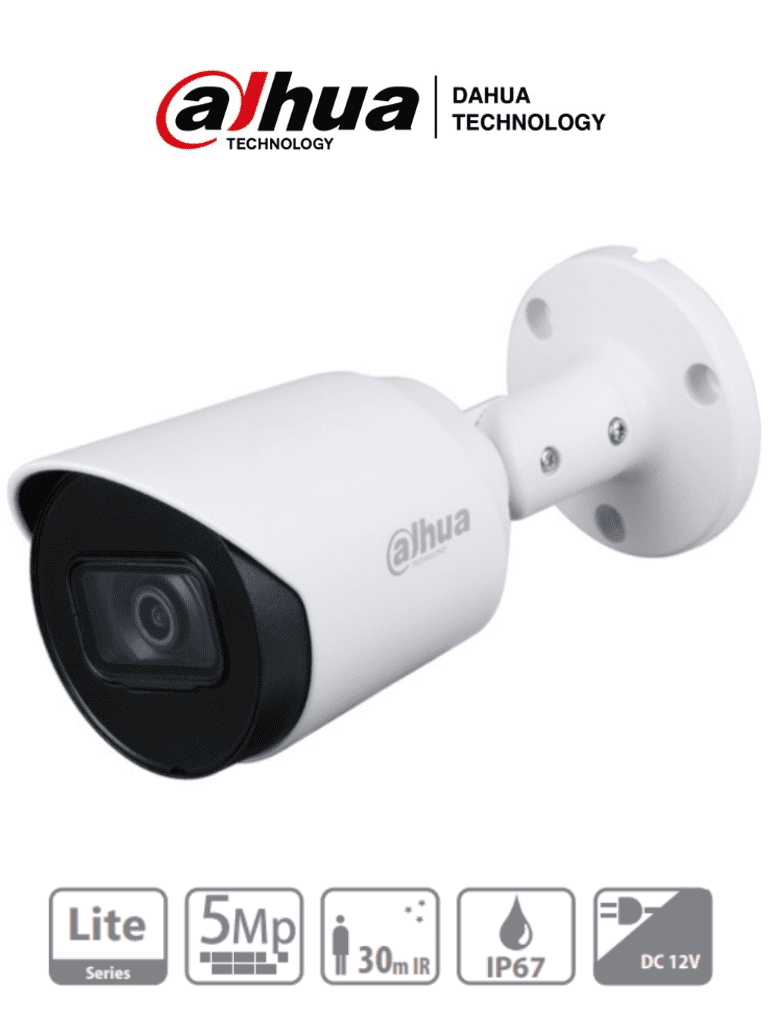 DAHUA HAC-HFW1500T-28 - Camara Bullet de 5 Megapixeles/ Lente de 2.8 mm/ 111 Grados de Apertura/ Metalica/ IR de 30 Metros/ IP67/ Soporta CVI/CVBS/AHD/TVI/ #PromoFull #1CM