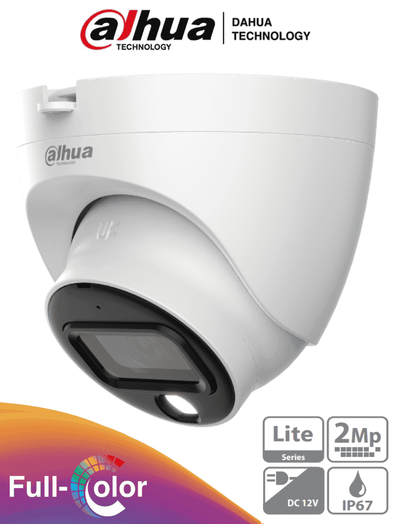DAHUA DH-HAC-HDW1209TLQN-LED-0280B-S3 - Cámara Domo FullColor de 2 MP con resolución 1080p, lente de 2.8 mm y 106° de apertura. Ofrece visión nocturna de 30 metros, instalación rápida, protección IP67, tecnología Starlight y DWDR #AFULL